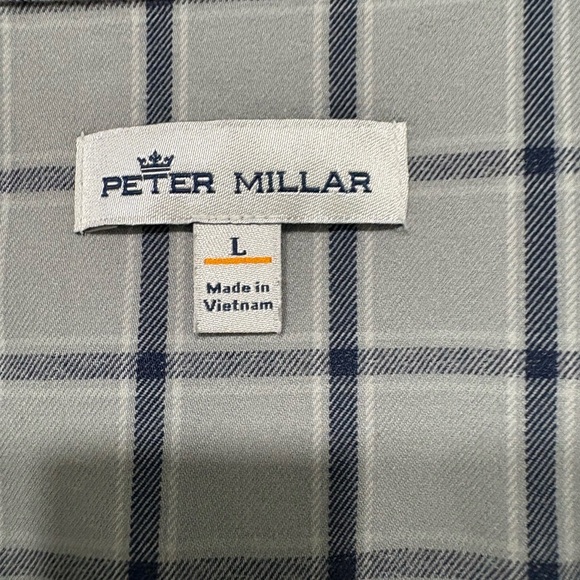 Peter Millar Gray and Blue Checkered Shirt - Picture 7 of 7